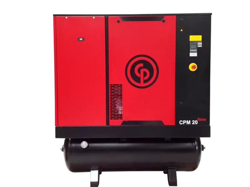 Imagem do Compressor de Ar Industrial CPM 20 TD 7,4 220V da Chicago Pneumatic, um equipamento de alto desempenho projetado para aplicações industriais.
