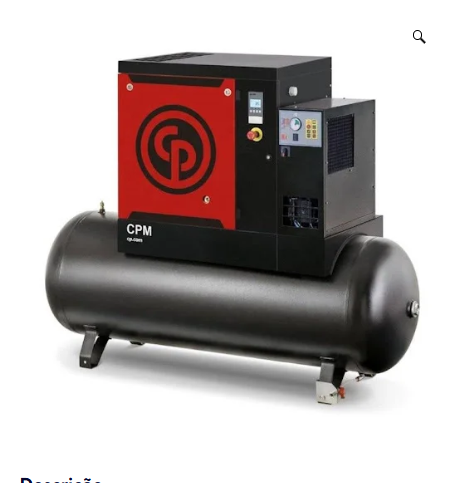 Compressor a ar parafuso Chicago Pneumatic CPM 10 TD 7 380V, equipamento industrial para ar comprimido.